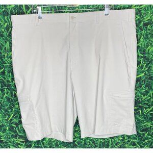 Nike Golf Dri-Fit Flat Front Cargo Shorts Men’s 42 Khaki Beige Polyester Stretch
